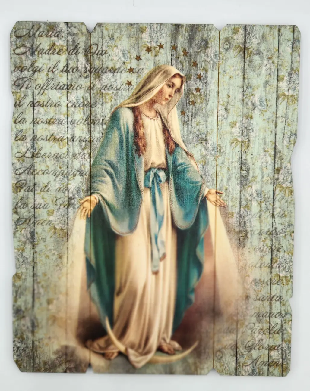 Obraz Cudowna Madonna retro drewno